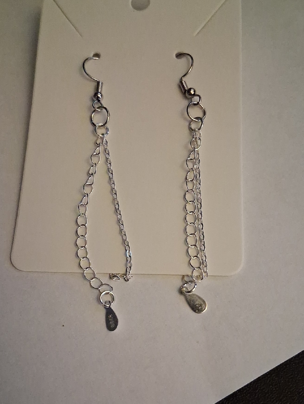 Silver Double-Chain Drop Earrings